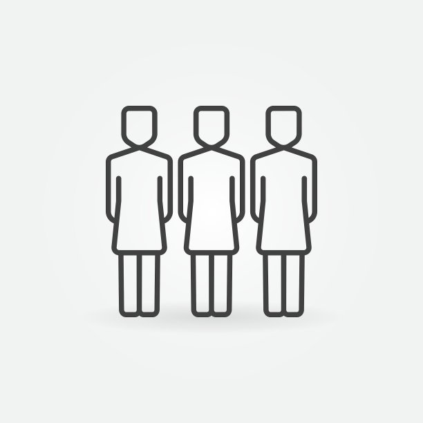 三个女人线条图标图片下载