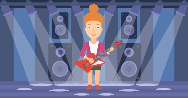 弹奏电吉他的音乐家图片下载