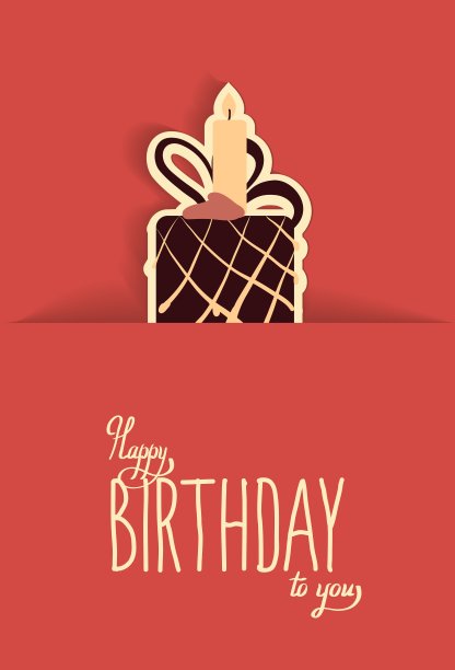 可爱的生日贺卡和纸杯蛋糕图片下载