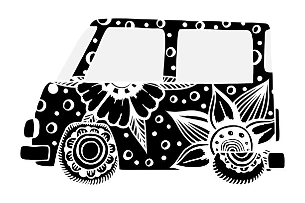 嬉皮士老爷车，迷你货车图片下载