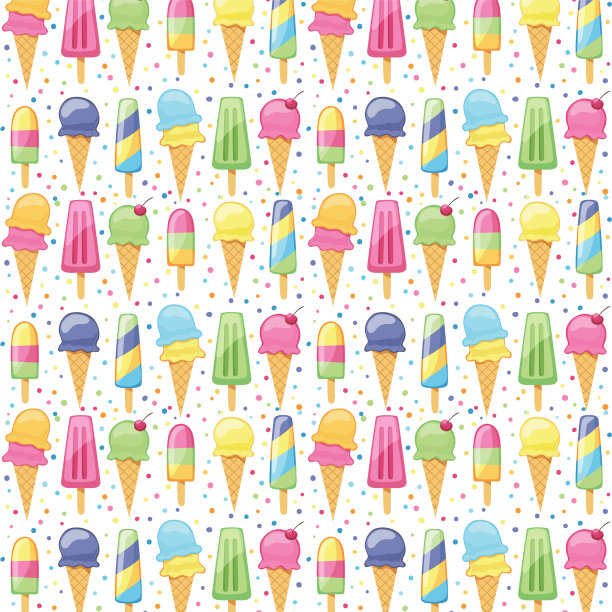 冰淇淋夏季图案无缝图片下载