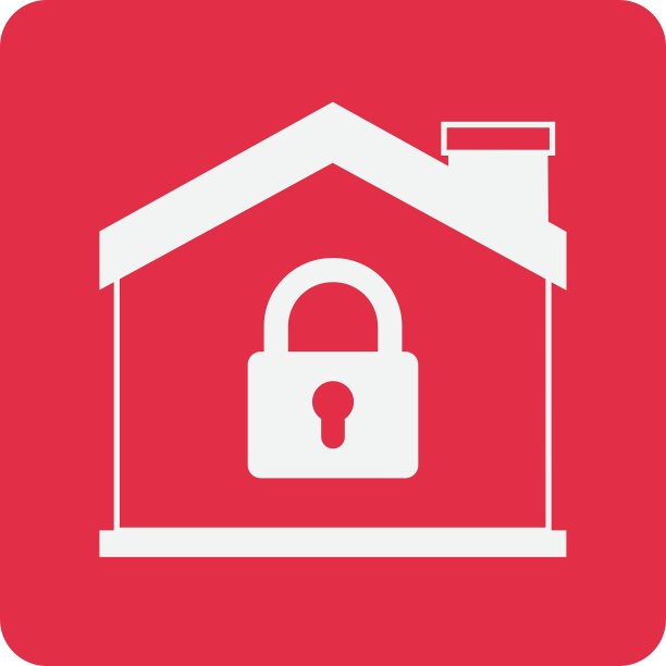 隔离的房子和挂锁设计图片下载