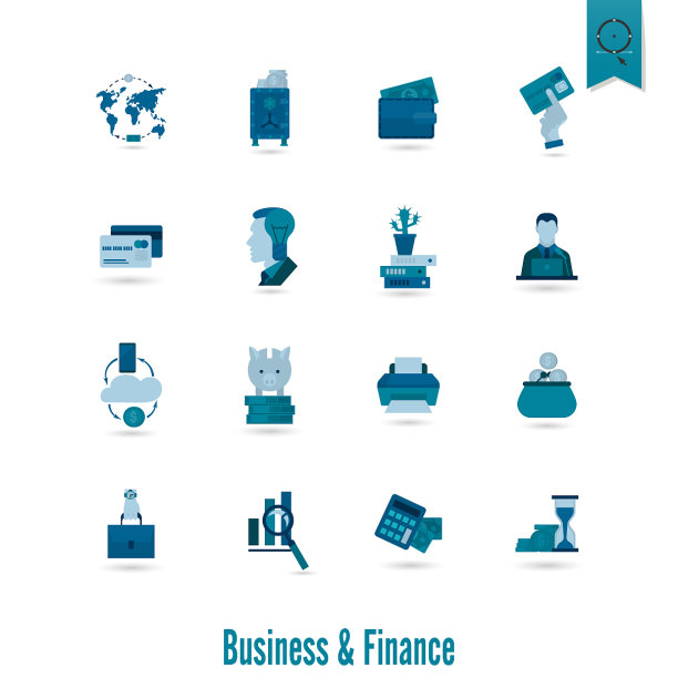 商业和金融图标集图片下载
