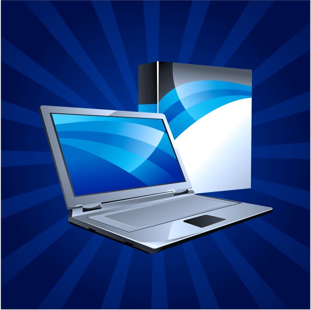 笔记本电脑和盒子图片下载