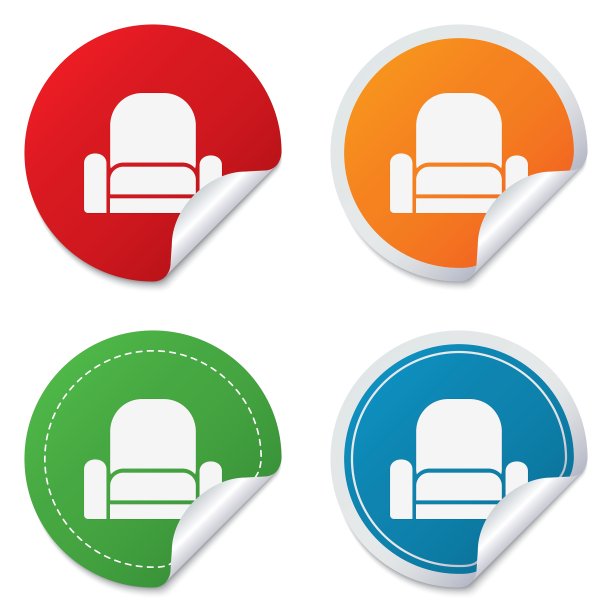 扶手椅标志图标现代家具符号图片下载