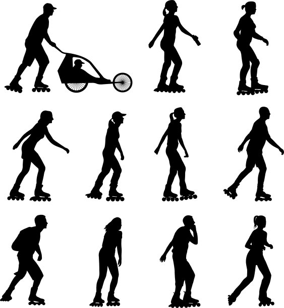 机器人前进轮廓图片下载