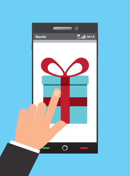 智能手机和礼盒图标图片下载