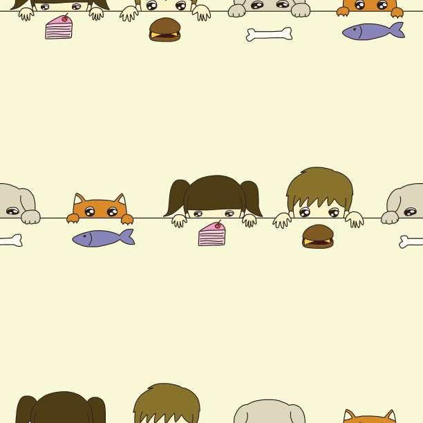 狗猫女孩男孩想偷他们的食物图片下载