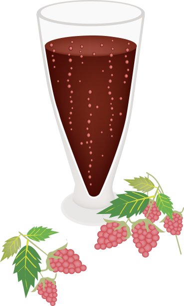 玻璃覆盆子汁与黑莓果图片下载