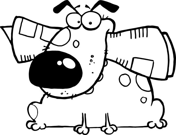 卡通狗配报纸图片下载