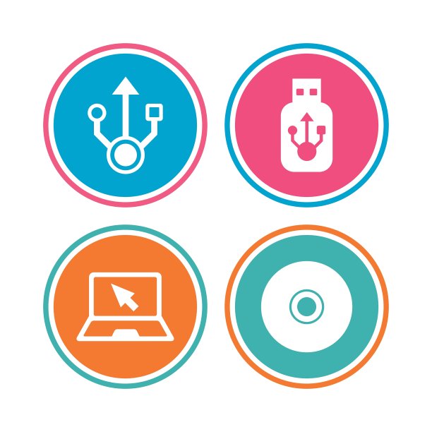 Usb闪存驱动器图标笔记本电脑或笔记本电脑图片下载