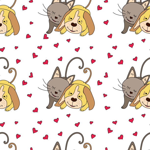 无缝图案与搞笑狗图片下载