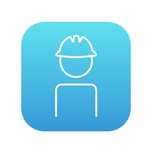 工人戴安全帽线图标图片下载