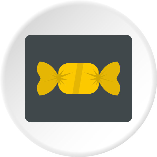 糖果在黄色包装图标圈图片下载