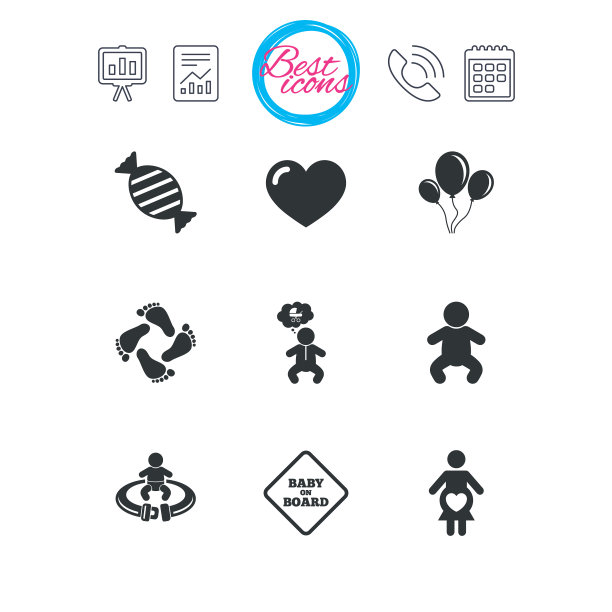 孕产期和婴儿护理图标图片下载