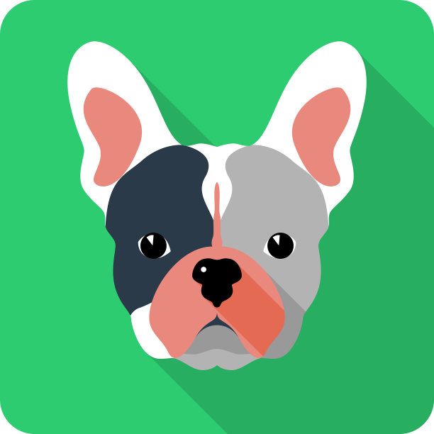 法国斗牛犬图标平面设计图片下载