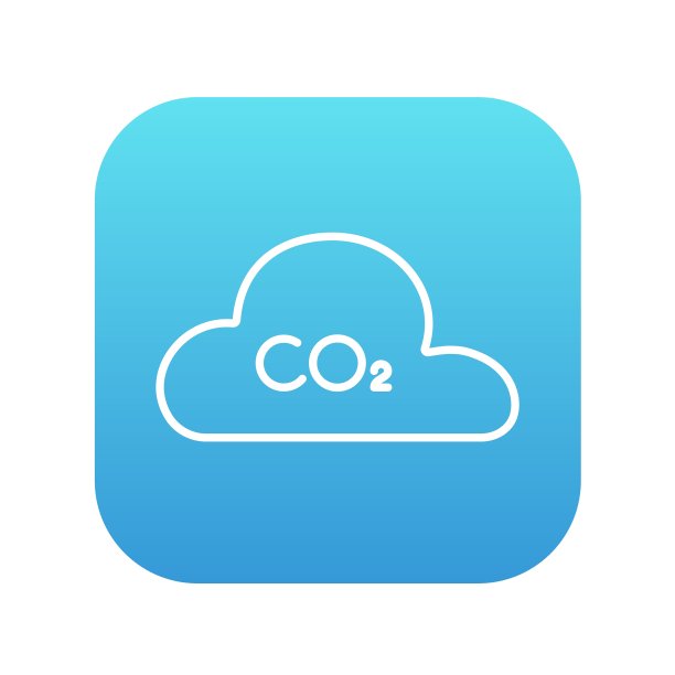 二氧化碳标志在云线图标图片下载