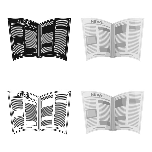 报纸，旧时代的卡通风格的单一图标图片下载