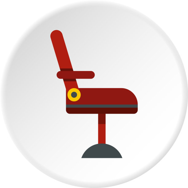 红色理发椅图标圈图片下载