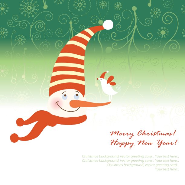 雪人和小鸟图片下载