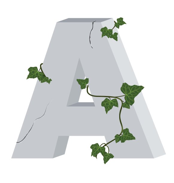 一个带有常春藤的字母图片下载