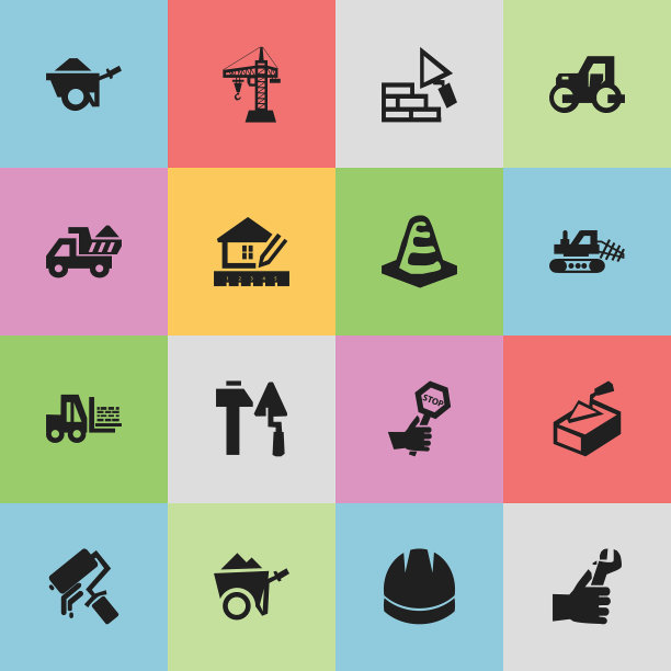 一组16可编辑结构图标包括图片下载