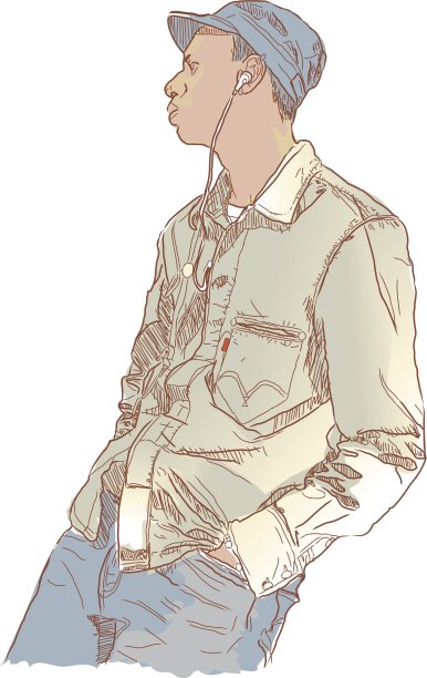 男人戴着耳机图片下载