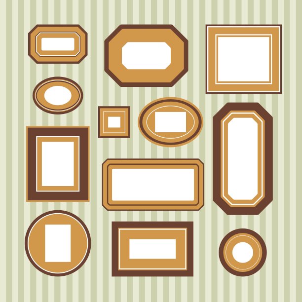 彩色镜框套装图片下载