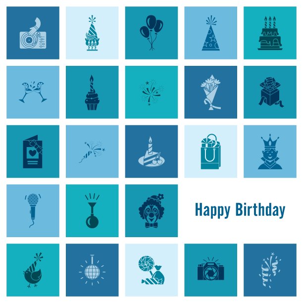 生日快乐图标套装图片下载