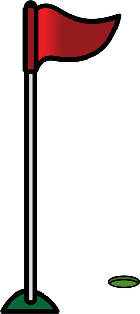 高尔夫旗帜孤立图标图片下载
