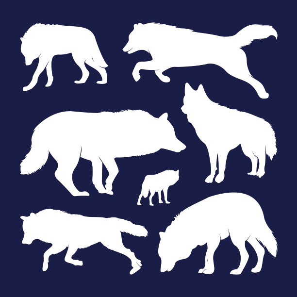 收藏野狼标志野生剪影图片下载