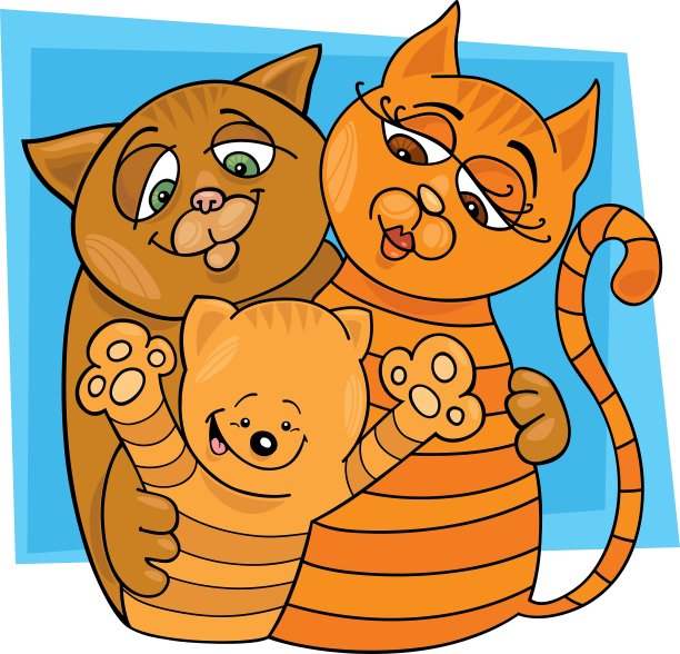 猫的家庭图片下载