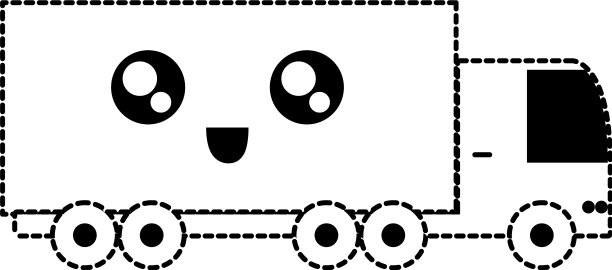 单色卡车贴纸图片下载