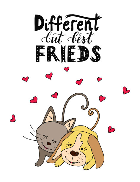 狗卡与手绘字母信息图片下载