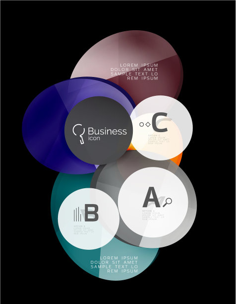 玻璃色圈-信息图形元素上图片下载