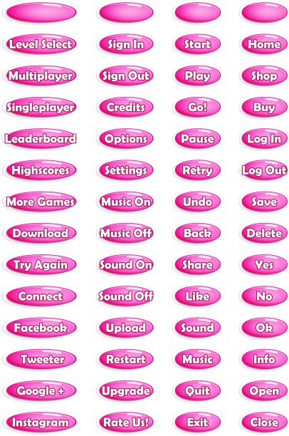 卡通风格的文本游戏按钮的设置图片下载