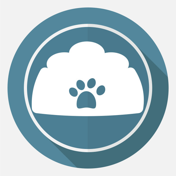 狗碗图标上的白色圆圈有一个长长的阴影图片下载