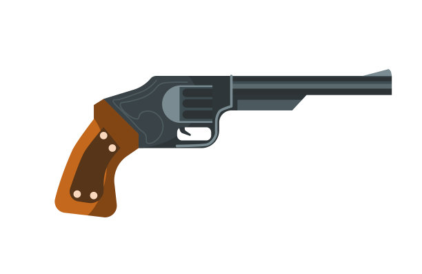 老式左轮手枪孤立在白色图片下载