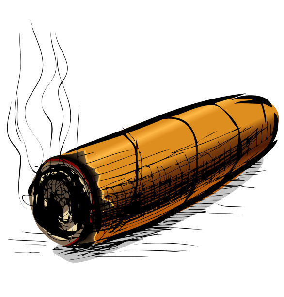 点燃雪茄草图图片下载