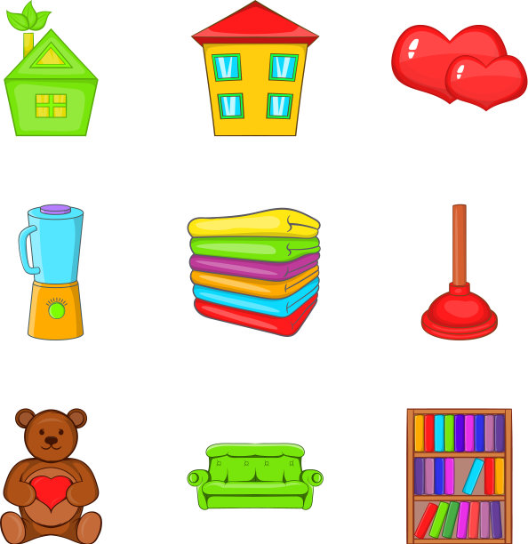 孤儿之家图标设置卡通风格图片下载