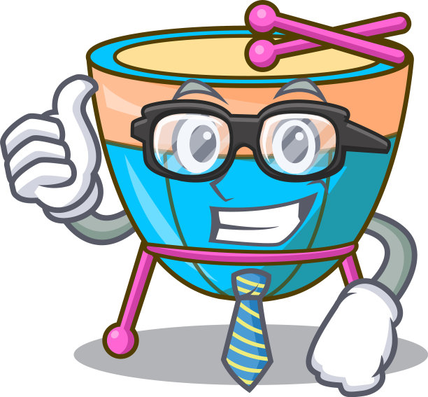 乐队里的商人卡通定音鼓图片下载