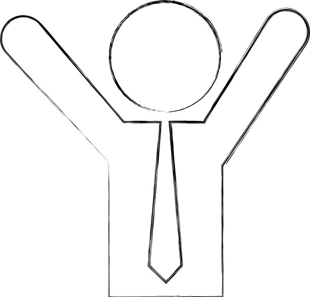 举着手的商人剪影图片下载