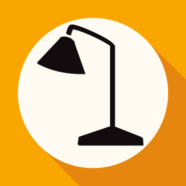 图标灯泡在白色圆圈上有一个长长的影子图片下载