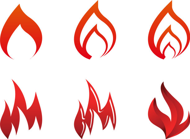 收集火标志图标模板图片下载