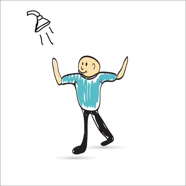 早上洗澡的男人图片下载