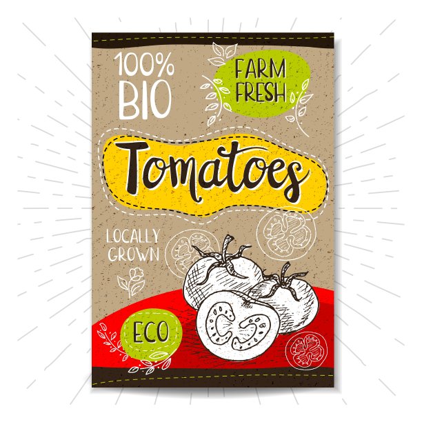 一套手绘标签食品香料图片下载