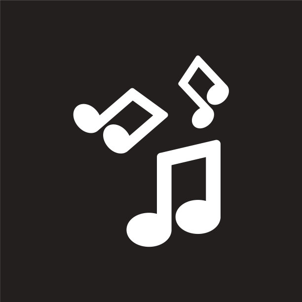 白色图标上的黑色背景音乐音符图片下载