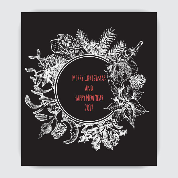 圣诞假期的邀请函图片下载