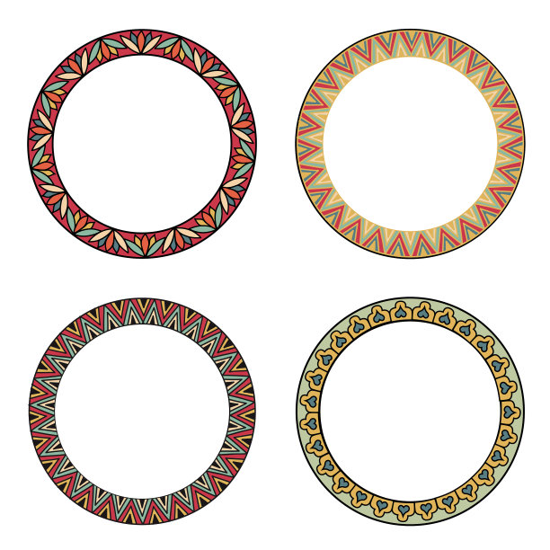 不同形状的框架在涂鸦风格复古图片下载