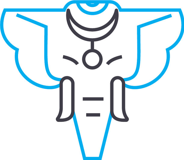 印度神线性图标概念印度神图片下载